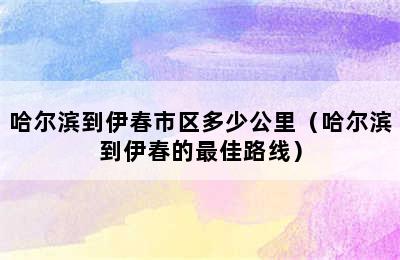 哈尔滨到伊春市区多少公里（哈尔滨到伊春的最佳路线）