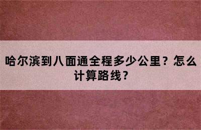 哈尔滨到八面通全程多少公里？怎么计算路线？