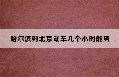 哈尔滨到北京动车几个小时能到