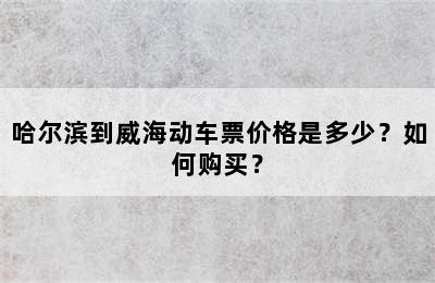 哈尔滨到威海动车票价格是多少？如何购买？