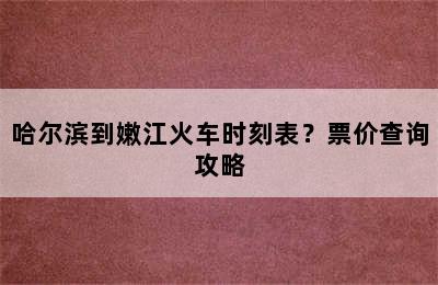 哈尔滨到嫩江火车时刻表？票价查询攻略