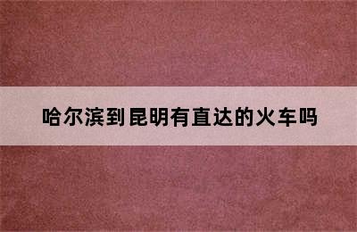 哈尔滨到昆明有直达的火车吗