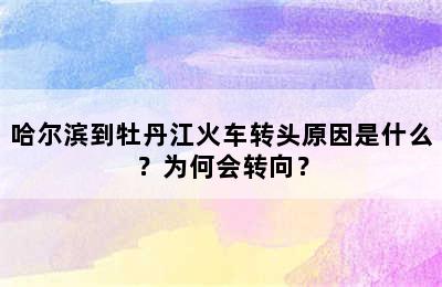 哈尔滨到牡丹江火车转头原因是什么？为何会转向？