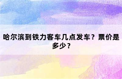 哈尔滨到铁力客车几点发车？票价是多少？