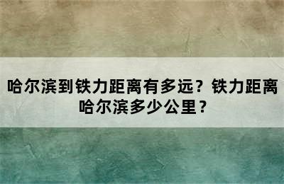 哈尔滨到铁力距离有多远？铁力距离哈尔滨多少公里？