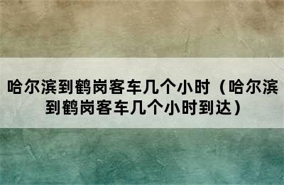 哈尔滨到鹤岗客车几个小时（哈尔滨到鹤岗客车几个小时到达）