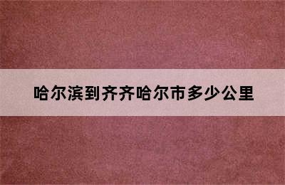 哈尔滨到齐齐哈尔市多少公里