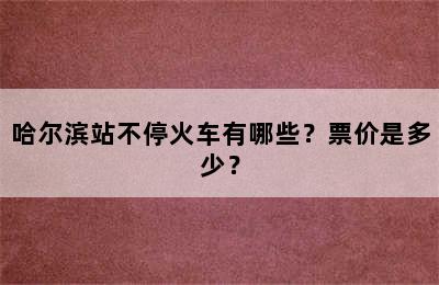 哈尔滨站不停火车有哪些？票价是多少？