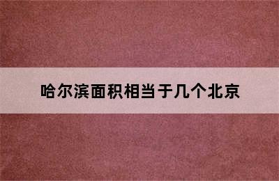 哈尔滨面积相当于几个北京