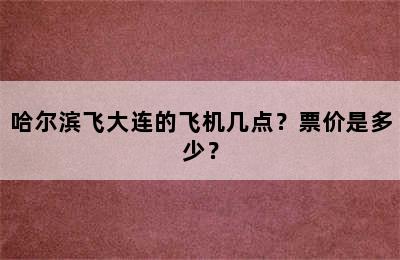 哈尔滨飞大连的飞机几点？票价是多少？