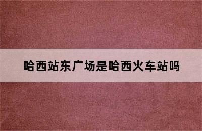 哈西站东广场是哈西火车站吗