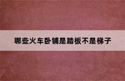 哪些火车卧铺是踏板不是梯子