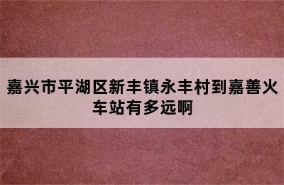 嘉兴市平湖区新丰镇永丰村到嘉善火车站有多远啊