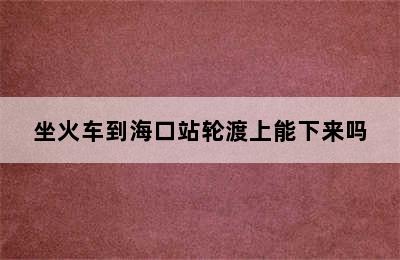 坐火车到海口站轮渡上能下来吗