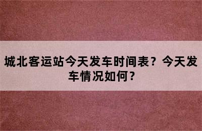 城北客运站今天发车时间表？今天发车情况如何？