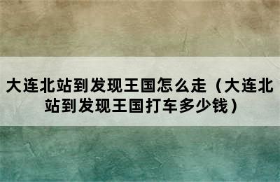 大连北站到发现王国怎么走（大连北站到发现王国打车多少钱）