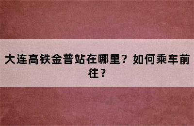 大连高铁金普站在哪里？如何乘车前往？