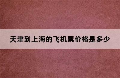 天津到上海的飞机票价格是多少