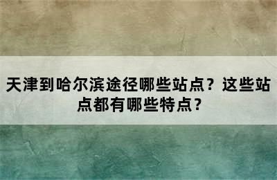 天津到哈尔滨途径哪些站点？这些站点都有哪些特点？