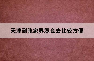 天津到张家界怎么去比较方便