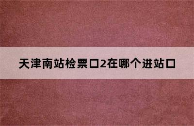 天津南站检票口2在哪个进站口