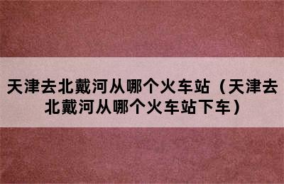 天津去北戴河从哪个火车站（天津去北戴河从哪个火车站下车）