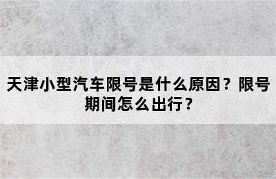 天津小型汽车限号是什么原因？限号期间怎么出行？