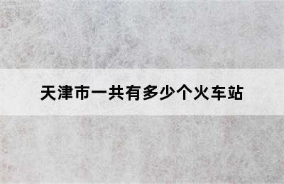 天津市一共有多少个火车站