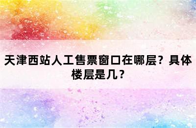 天津西站人工售票窗口在哪层？具体楼层是几？