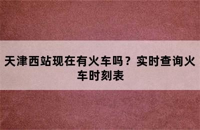 天津西站现在有火车吗？实时查询火车时刻表