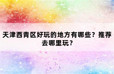 天津西青区好玩的地方有哪些？推荐去哪里玩？