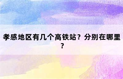孝感地区有几个高铁站？分别在哪里？