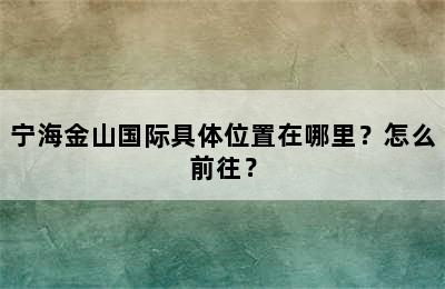 宁海金山国际具体位置在哪里？怎么前往？