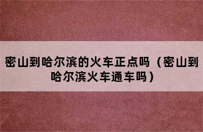 密山到哈尔滨的火车正点吗（密山到哈尔滨火车通车吗）