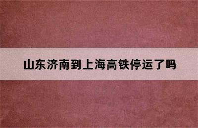 山东济南到上海高铁停运了吗