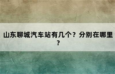 山东聊城汽车站有几个？分别在哪里？
