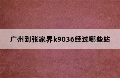 广州到张家界k9036经过哪些站