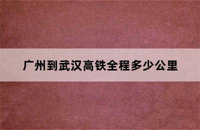 广州到武汉高铁全程多少公里