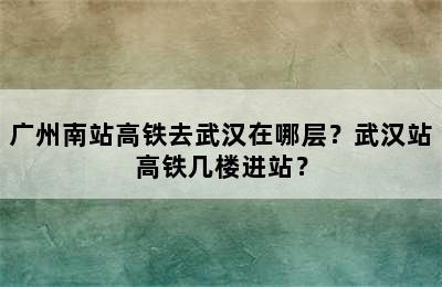 广州南站高铁去武汉在哪层？武汉站高铁几楼进站？