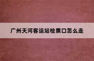 广州天河客运站检票口怎么走