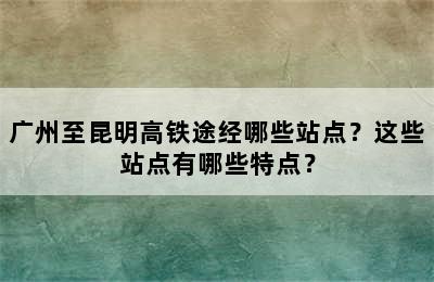 广州至昆明高铁途经哪些站点？这些站点有哪些特点？