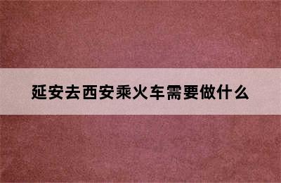 延安去西安乘火车需要做什么