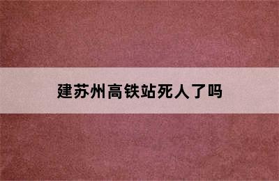 建苏州高铁站死人了吗