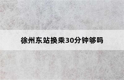 徐州东站换乘30分钟够吗