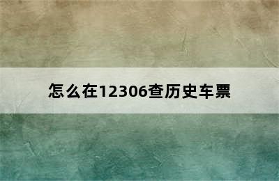 怎么在12306查历史车票