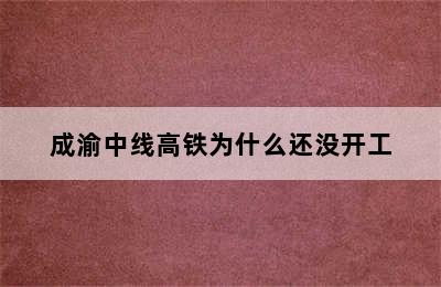 成渝中线高铁为什么还没开工