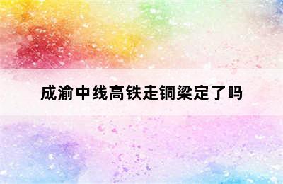 成渝中线高铁走铜梁定了吗