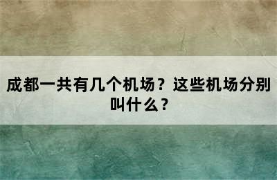 成都一共有几个机场？这些机场分别叫什么？