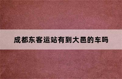 成都东客运站有到大邑的车吗