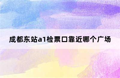 成都东站a1检票口靠近哪个广场